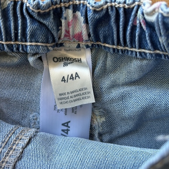 OshKosh Floral Denim Wrap Shorts 4t - Picture 2 of 5